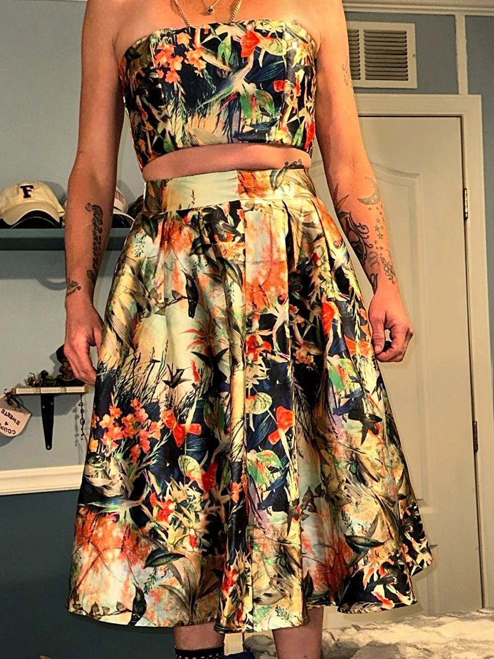 Goodtime Floral Two-Piece Midi Dress Size Medium